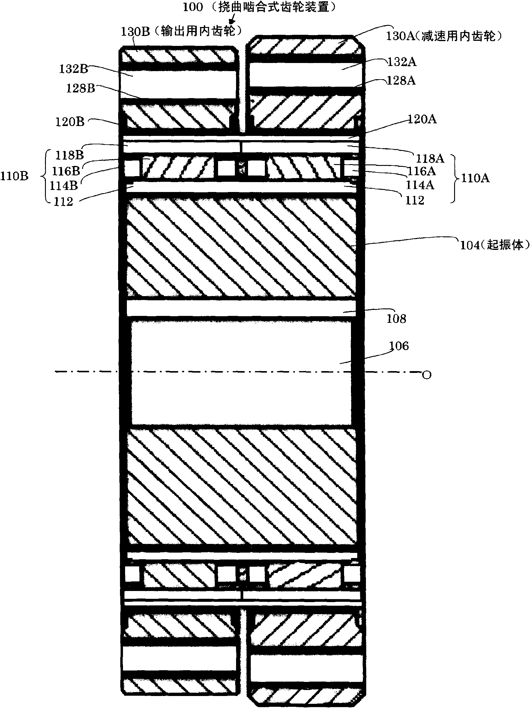 Flexural engage type gear device