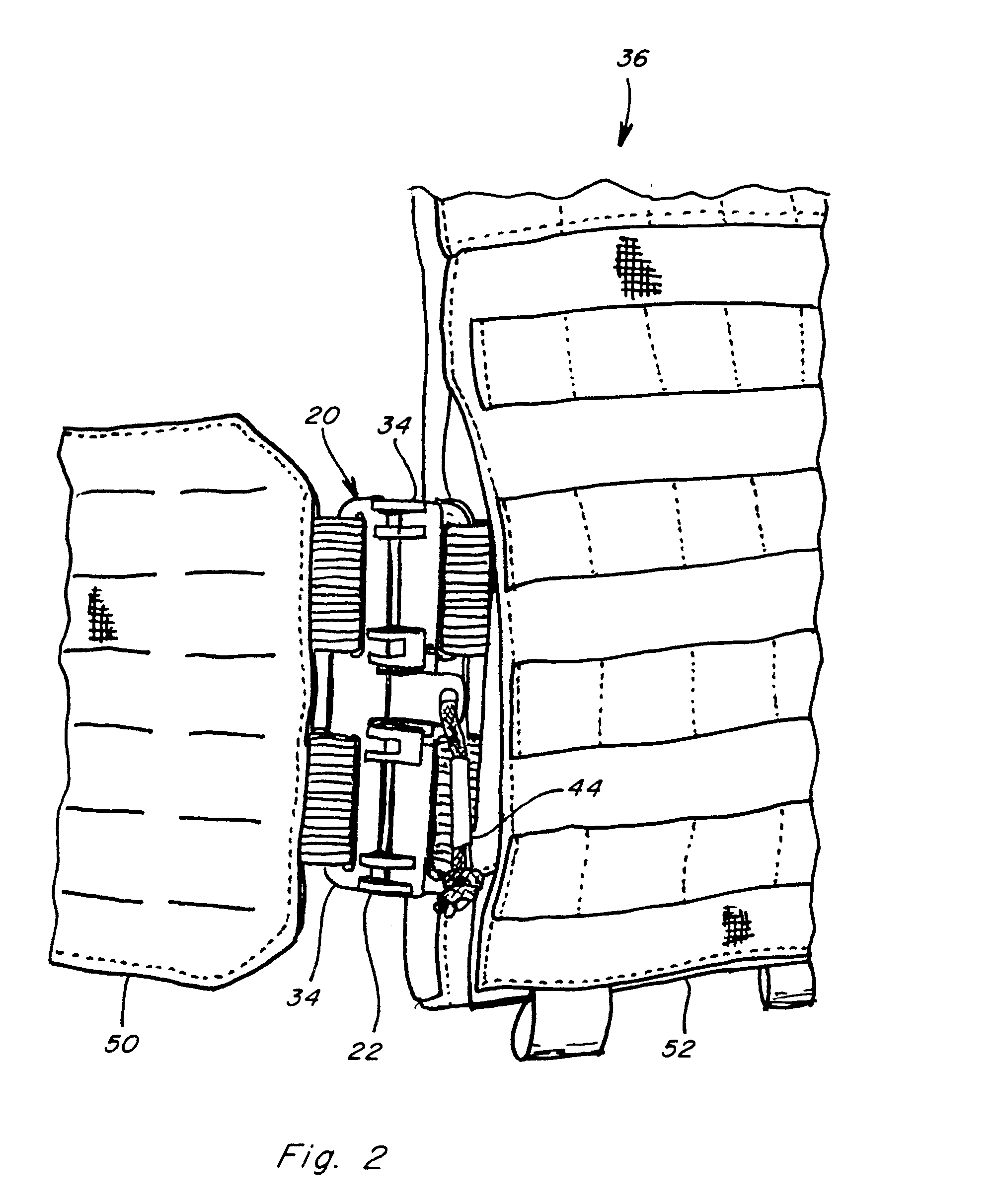 Garment assembly and release apparatus and method