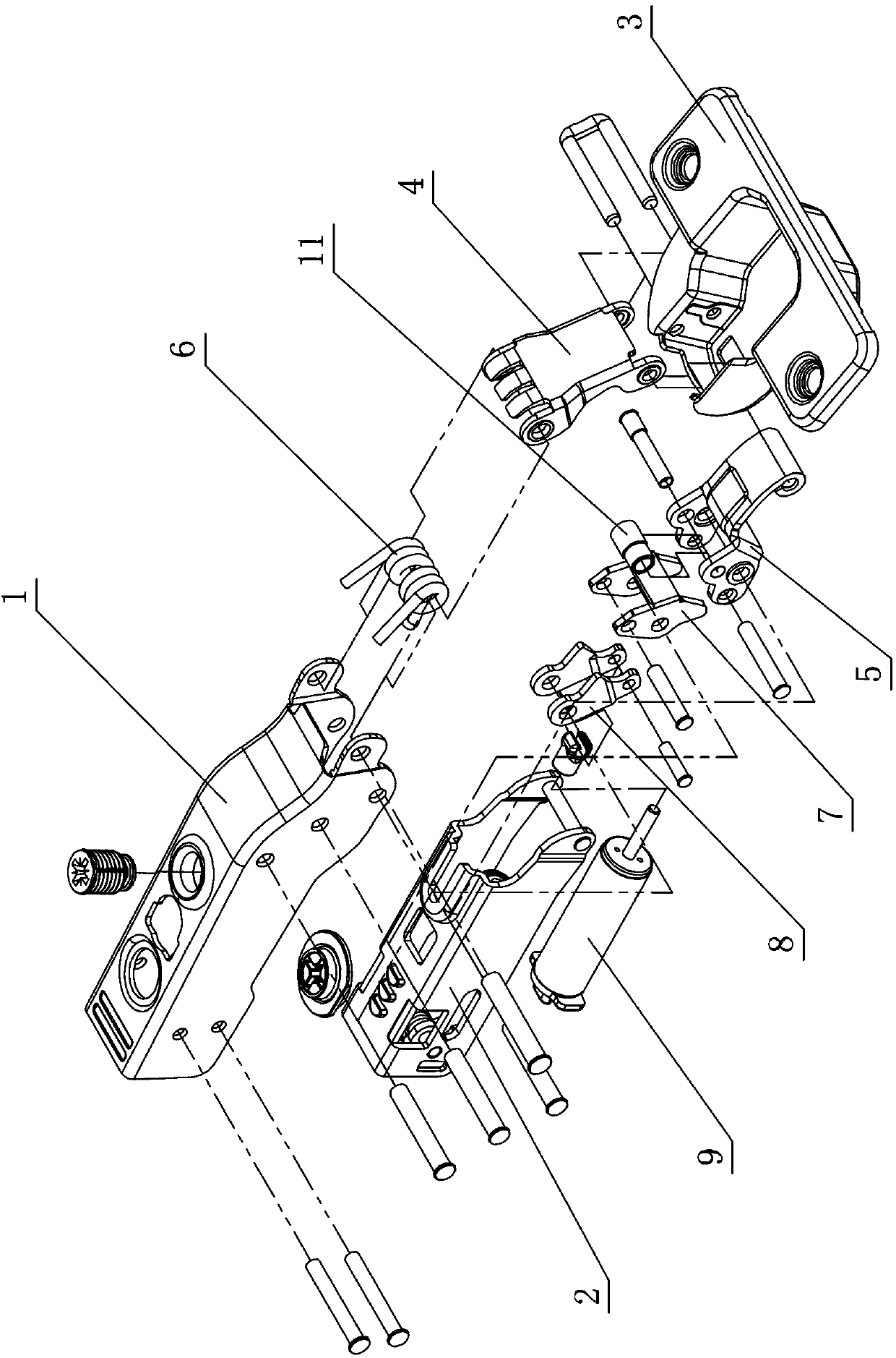 Driving device used for hinge and capable of adjusting arm of force by rotating around shaft