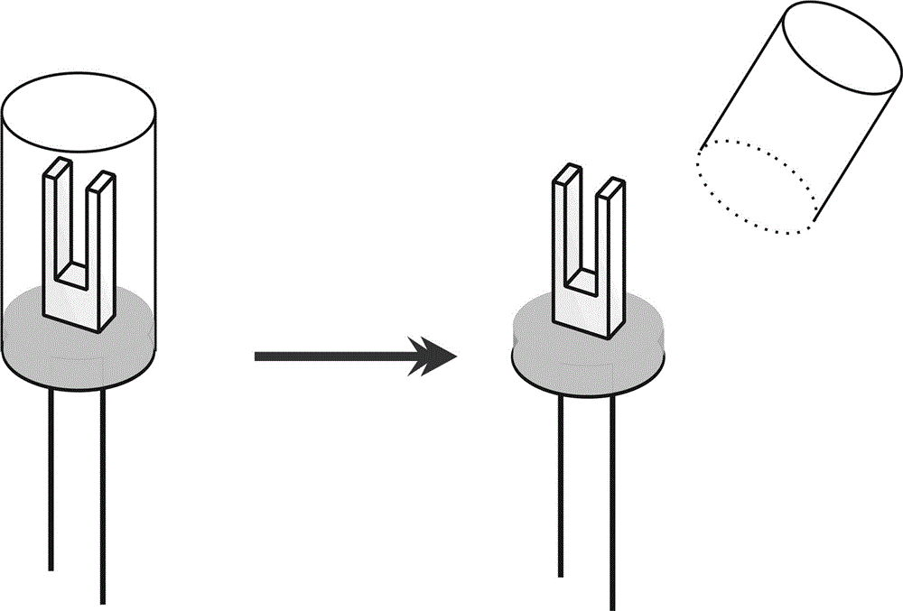 Method and device for measuring resonant frequency of tuning fork quartz crystal oscillator based on optical excitation