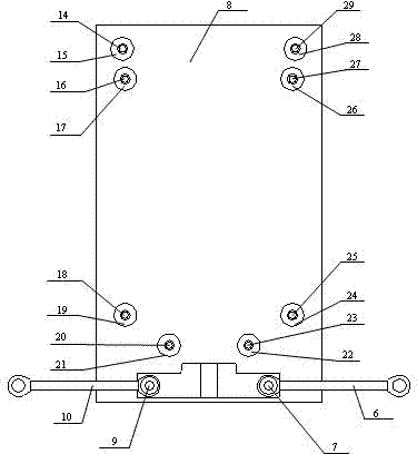 Automatic double-track screen printing device transmitted through connecting rods