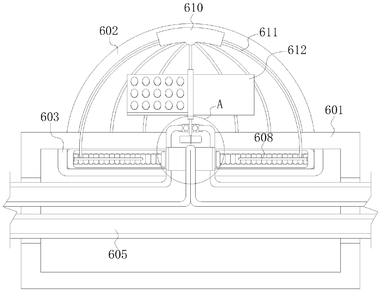 Lawn watering device with function of self-adjusting water spraying direction based on sunlight illumination area