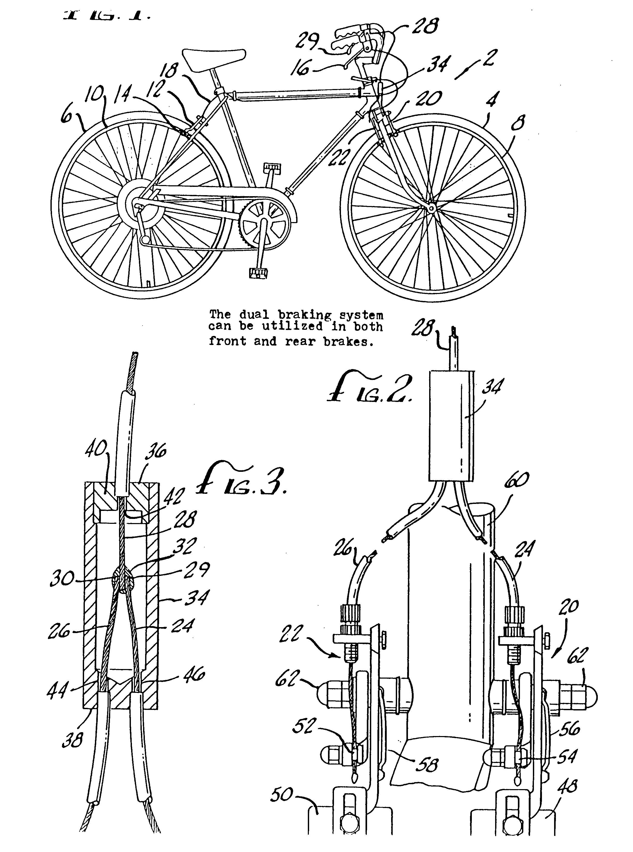 Dual bicycle braking system