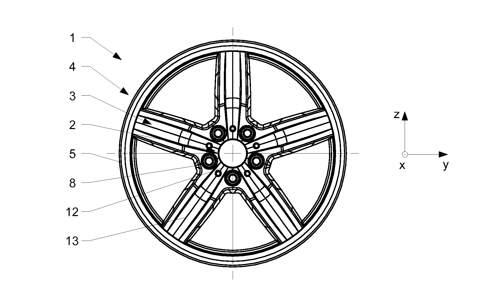 Wheel made out of fiber reinforced material and procedure to make an according wheel