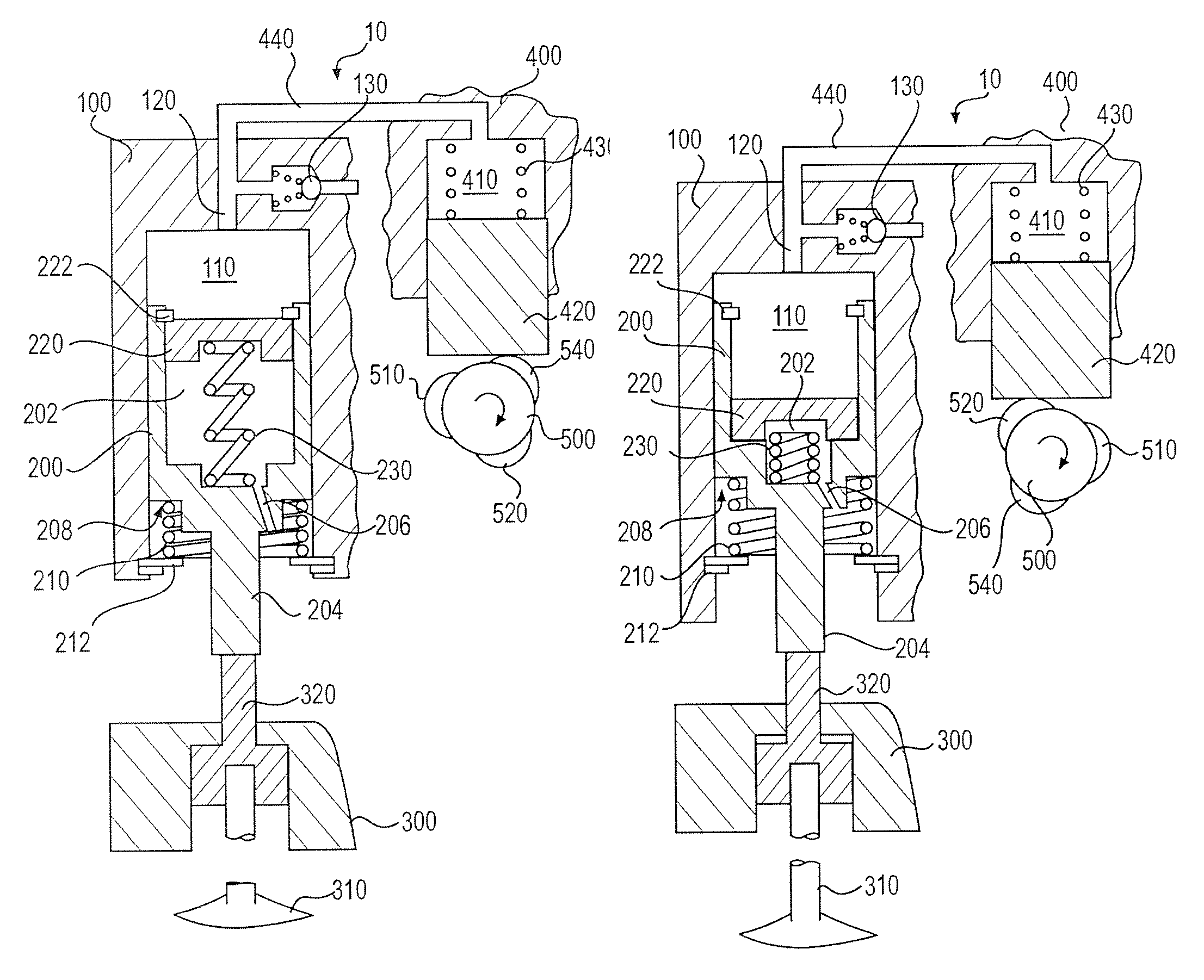 Systems and methods for hydraulic lash adjustment in an internal combustion engine