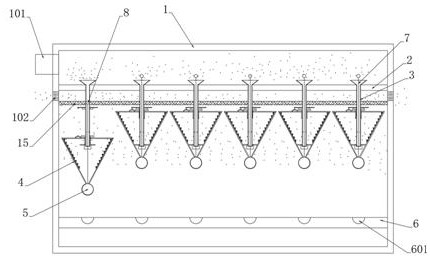 Multi-unit umbrella-shaped saturated falling-off type waste gas treatment device