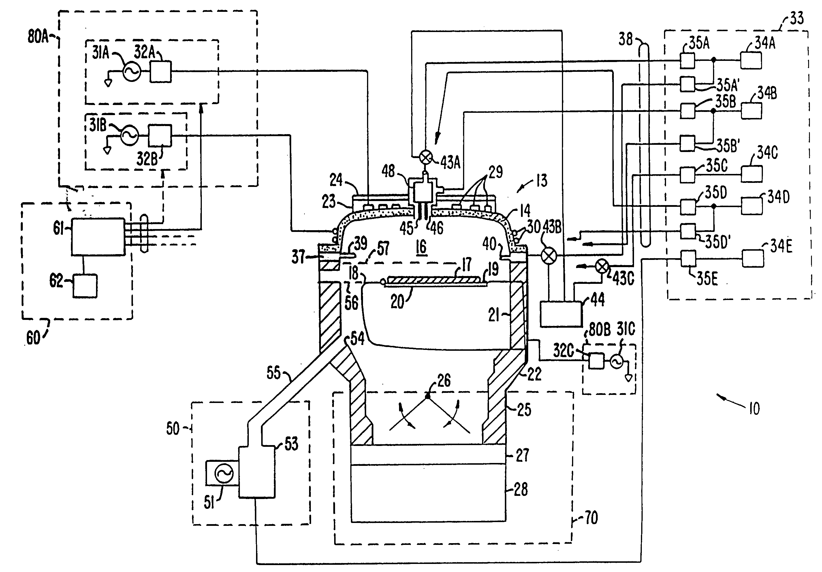 Gas distribution system for improved transient phase deposition