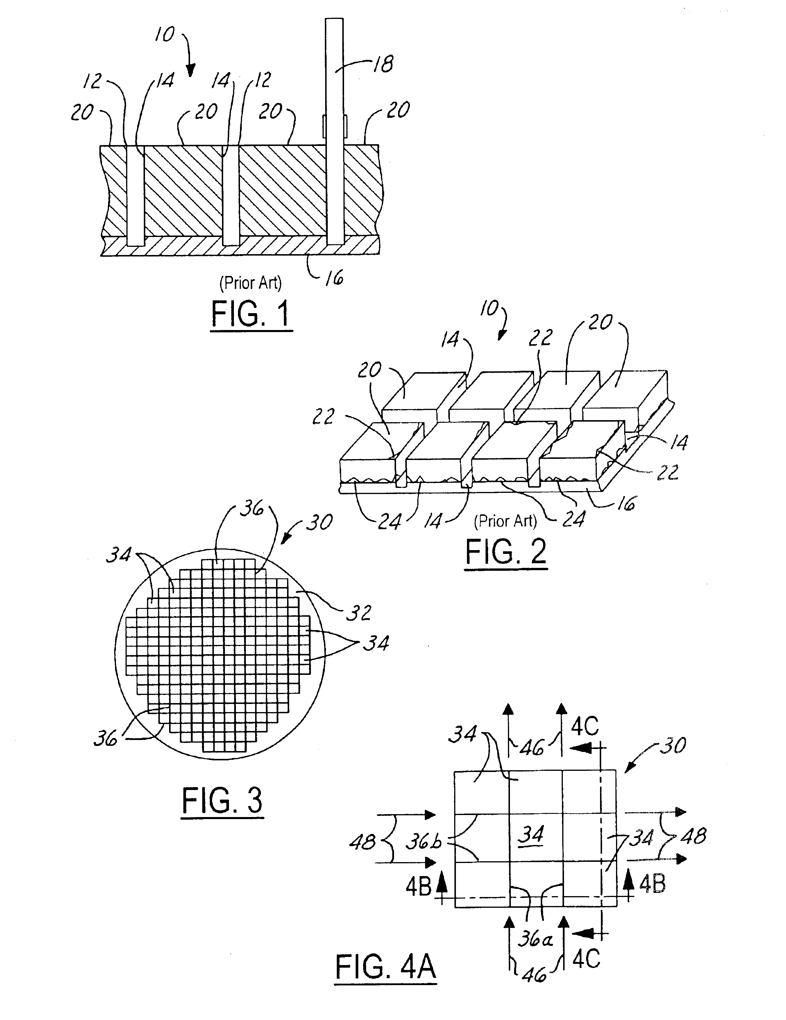 Process for separating dies on a wafer