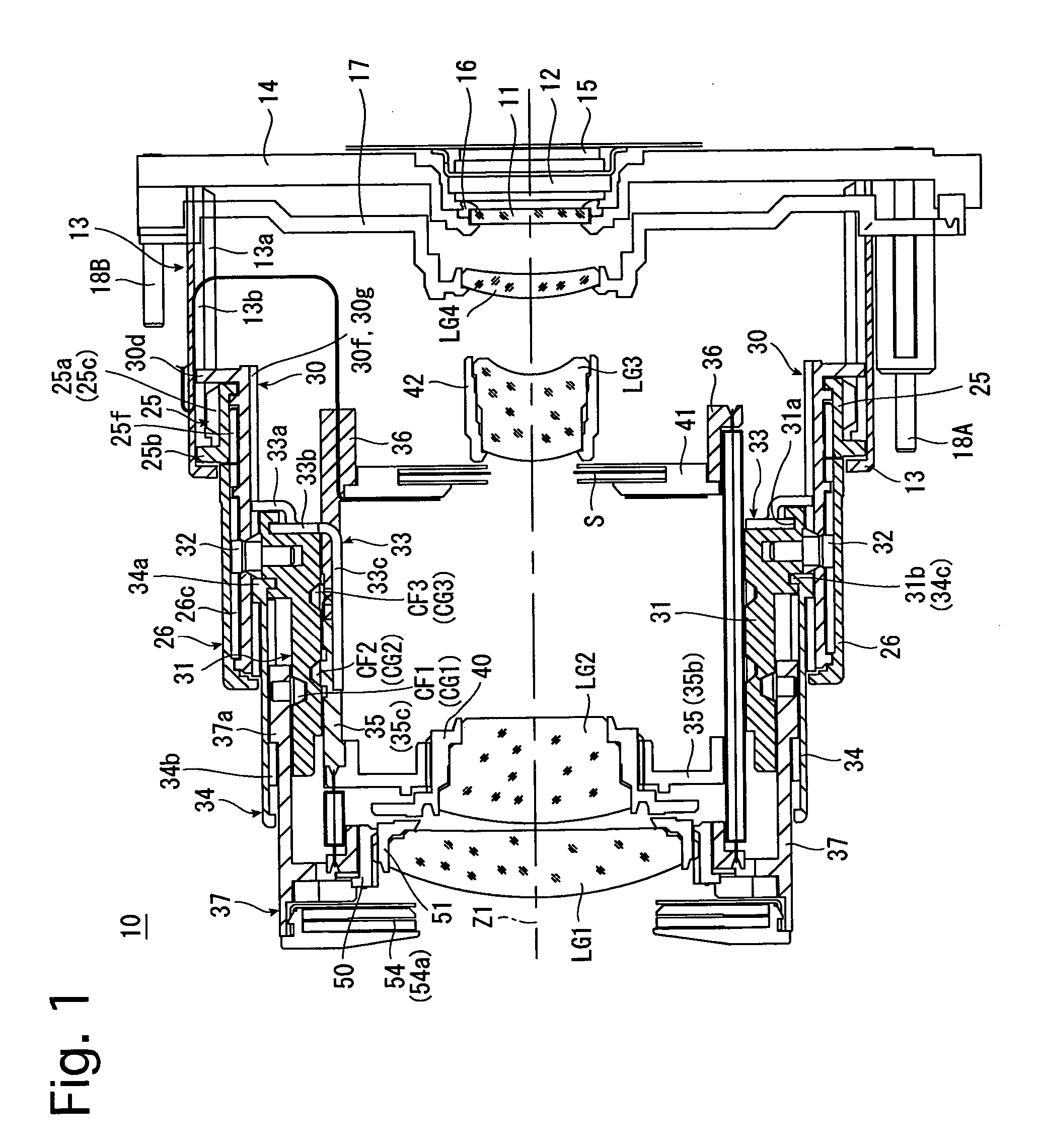 Cam mechanism of a zoom lens