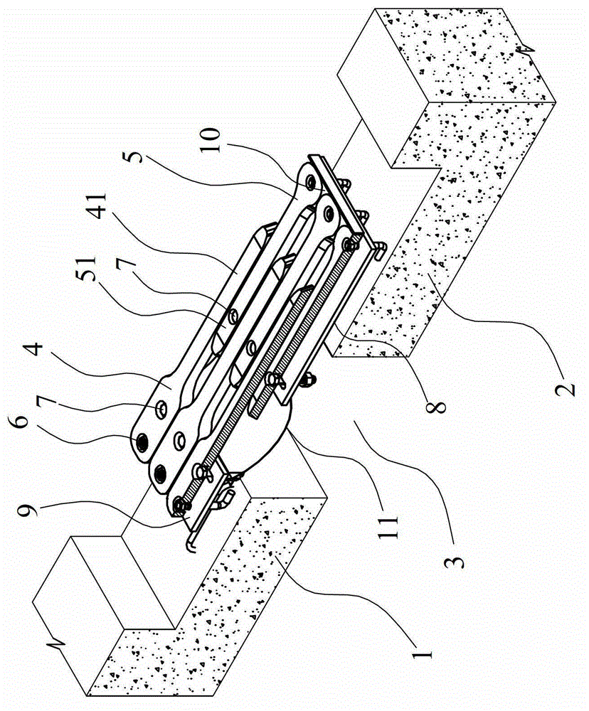 An anti-seismic displacement bridge expansion joint device