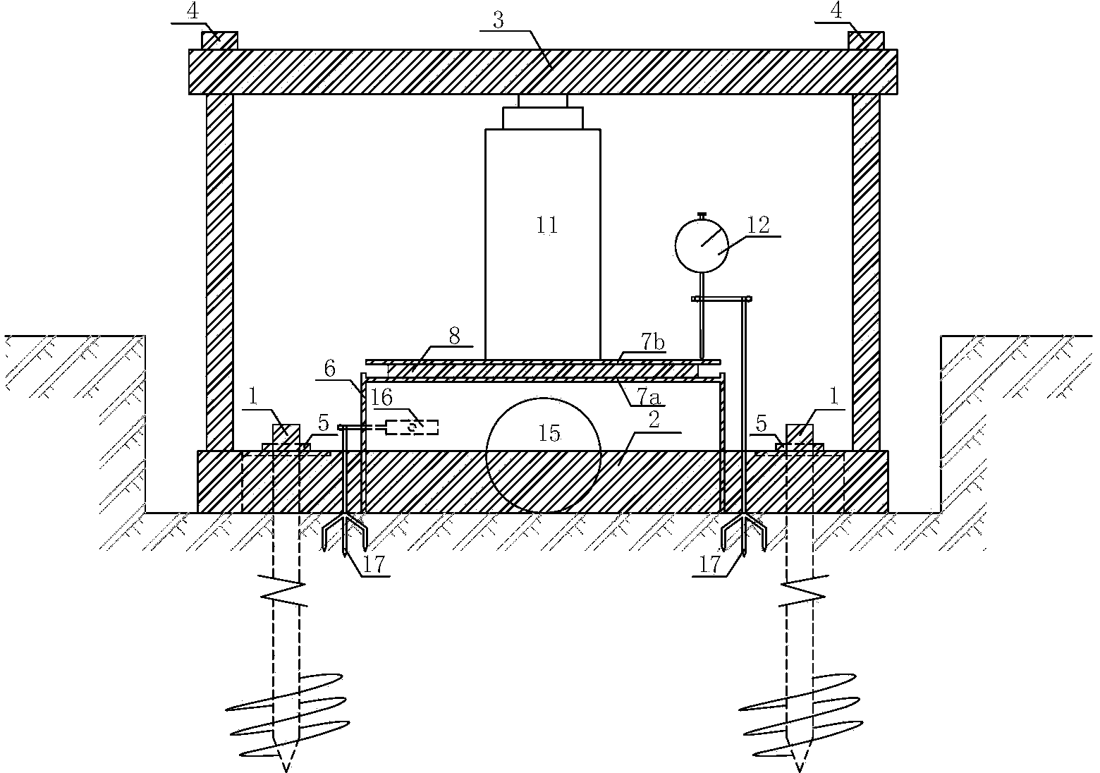 Method for detecting shear strength of clayey soil through large on-site direct shear test device
