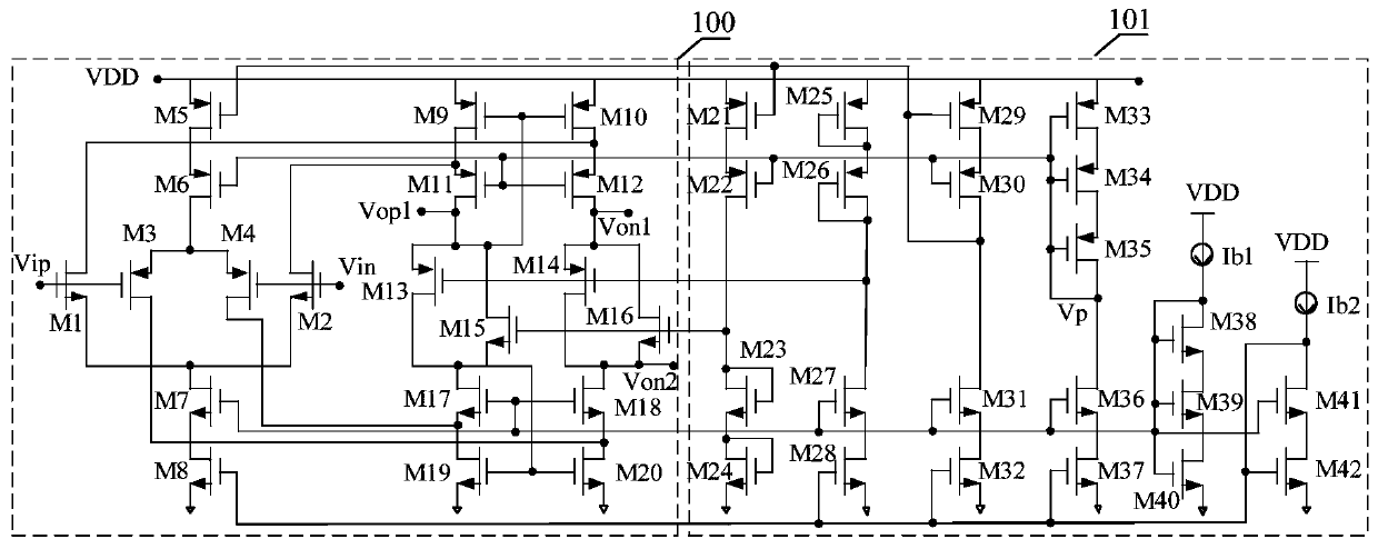 Low-power rail-to-rail drive amplifier circuit