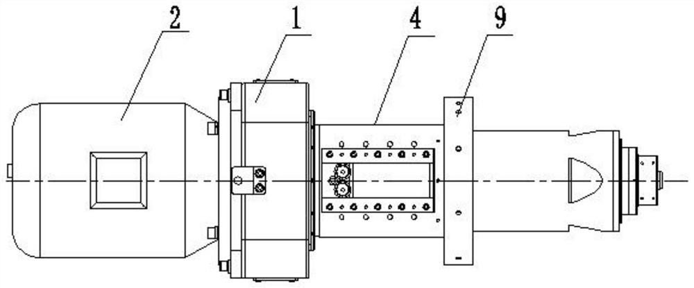 High-precision spline main shaft power head supported by sleeve