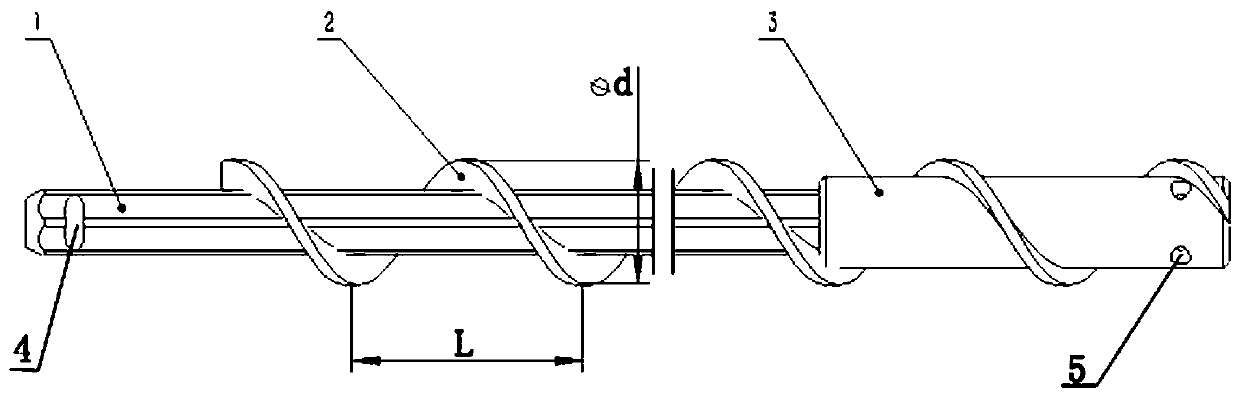 High efficiency chip removing spiral drill pipe