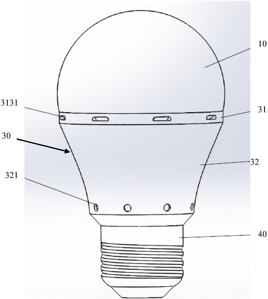 All-plastic LED bulb lamp for enhancing convection heat radiation
