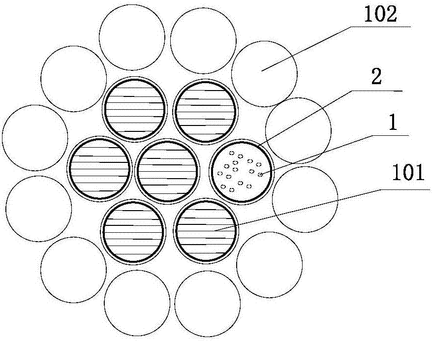 A lightning-proof double-conductor insulated ground wire with optical fiber on overhead lines