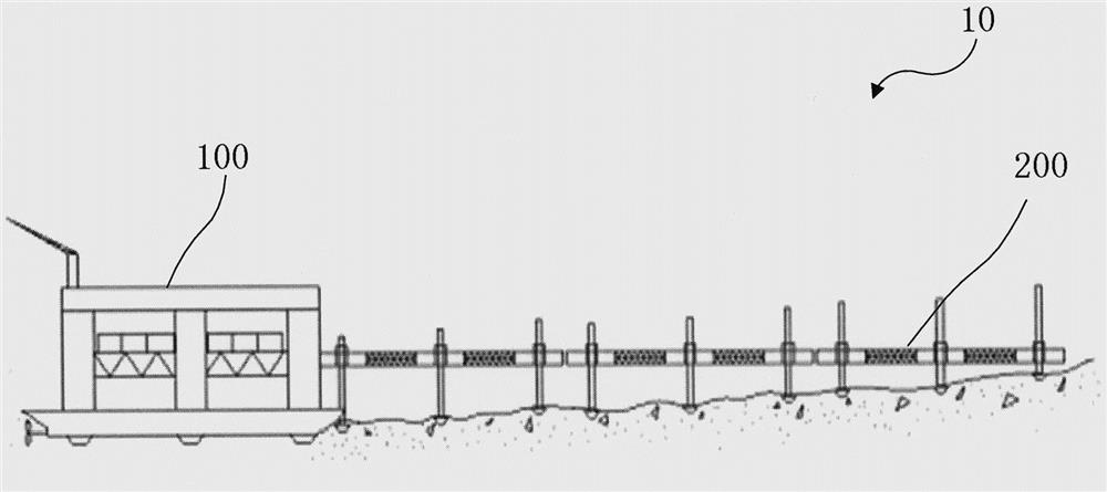 Near-shore self-propelled rapid lap joint trestle device based on dynamic positioning