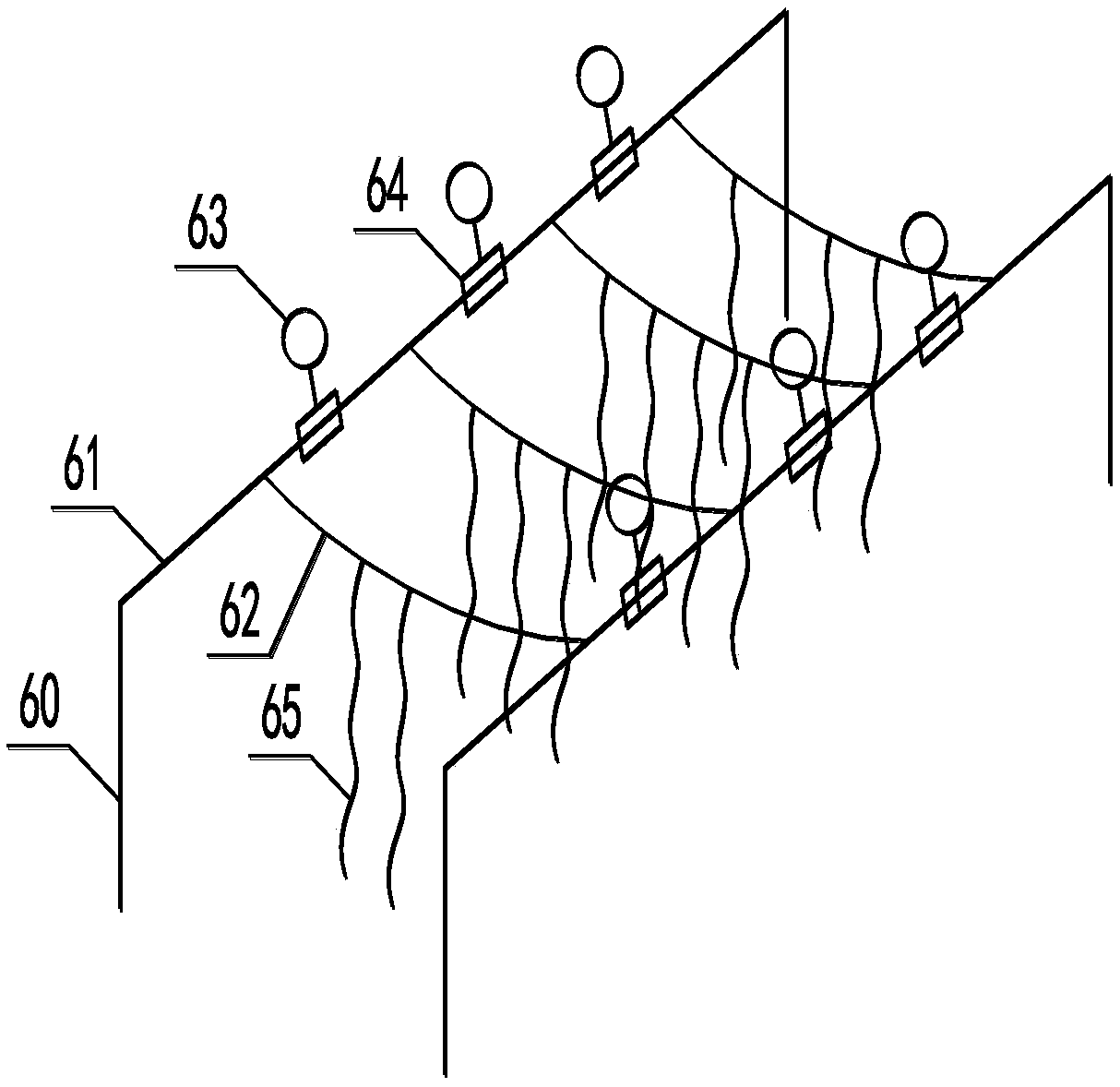 Push rod clamping type rope towing system and working method thereof