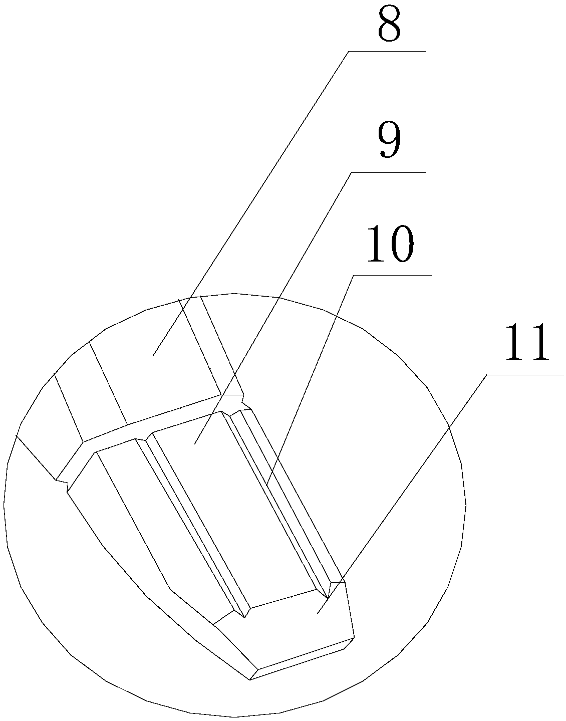 Double-end bucket hook structure of large excavator