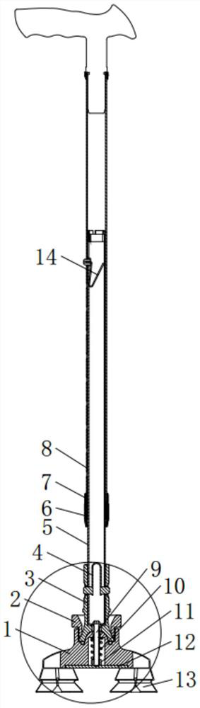 Walking stick with angle swinging function