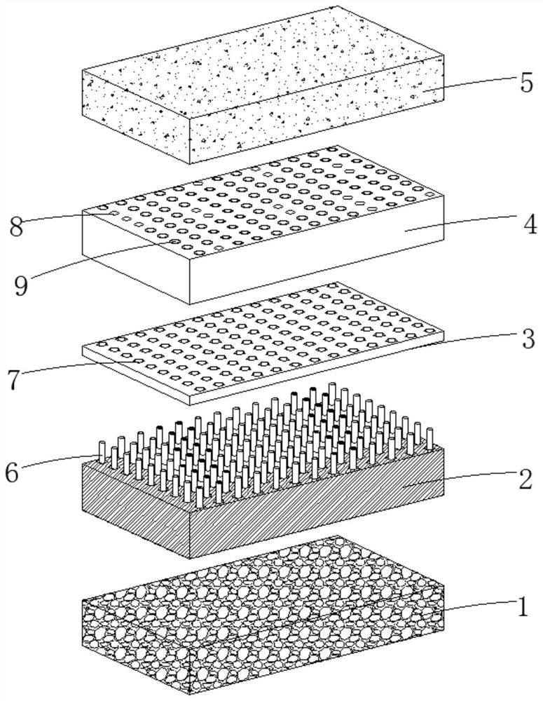 Breathable polyurethane runway and material mixing device thereof