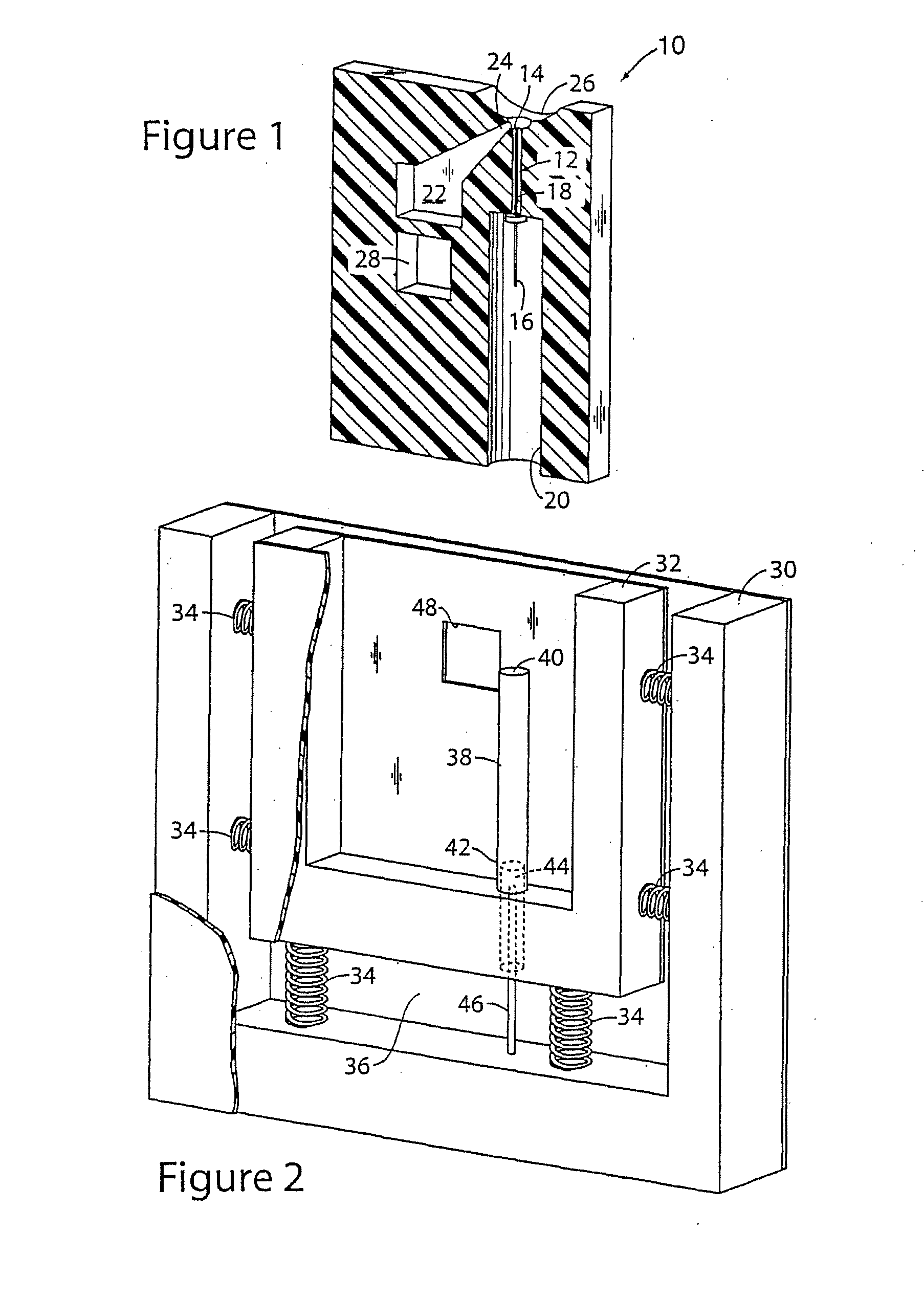 Method and apparatus for lancet launching device integrated onto a blood-sampling cartridge