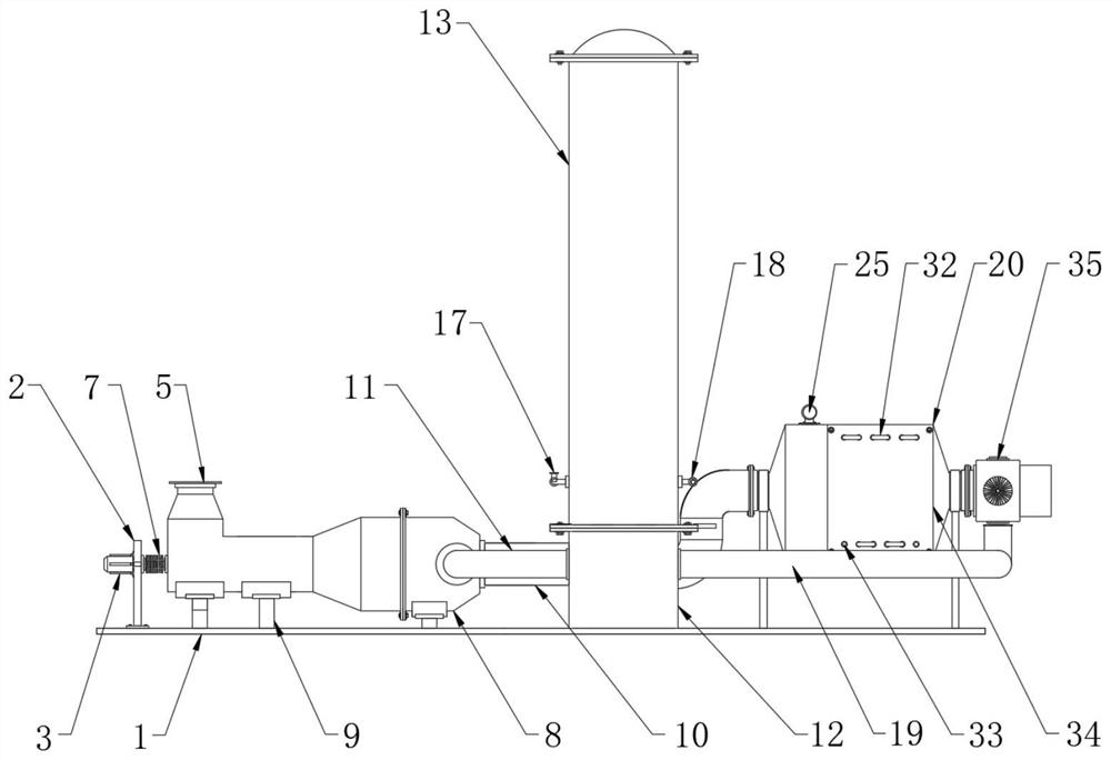 A flue gas treatment device and flue gas waste heat recovery device for magnesium alloy processing