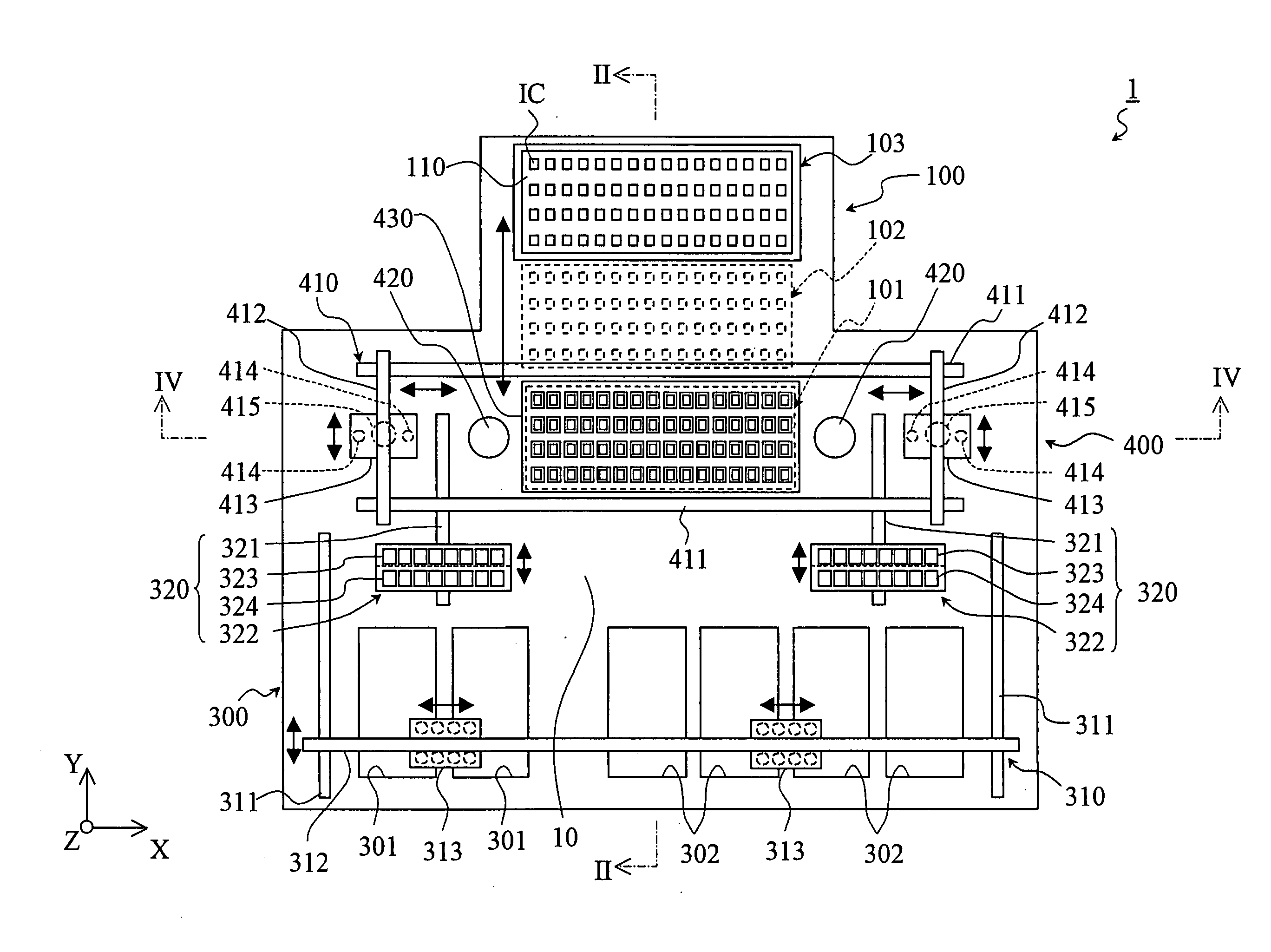 Electronic part test device