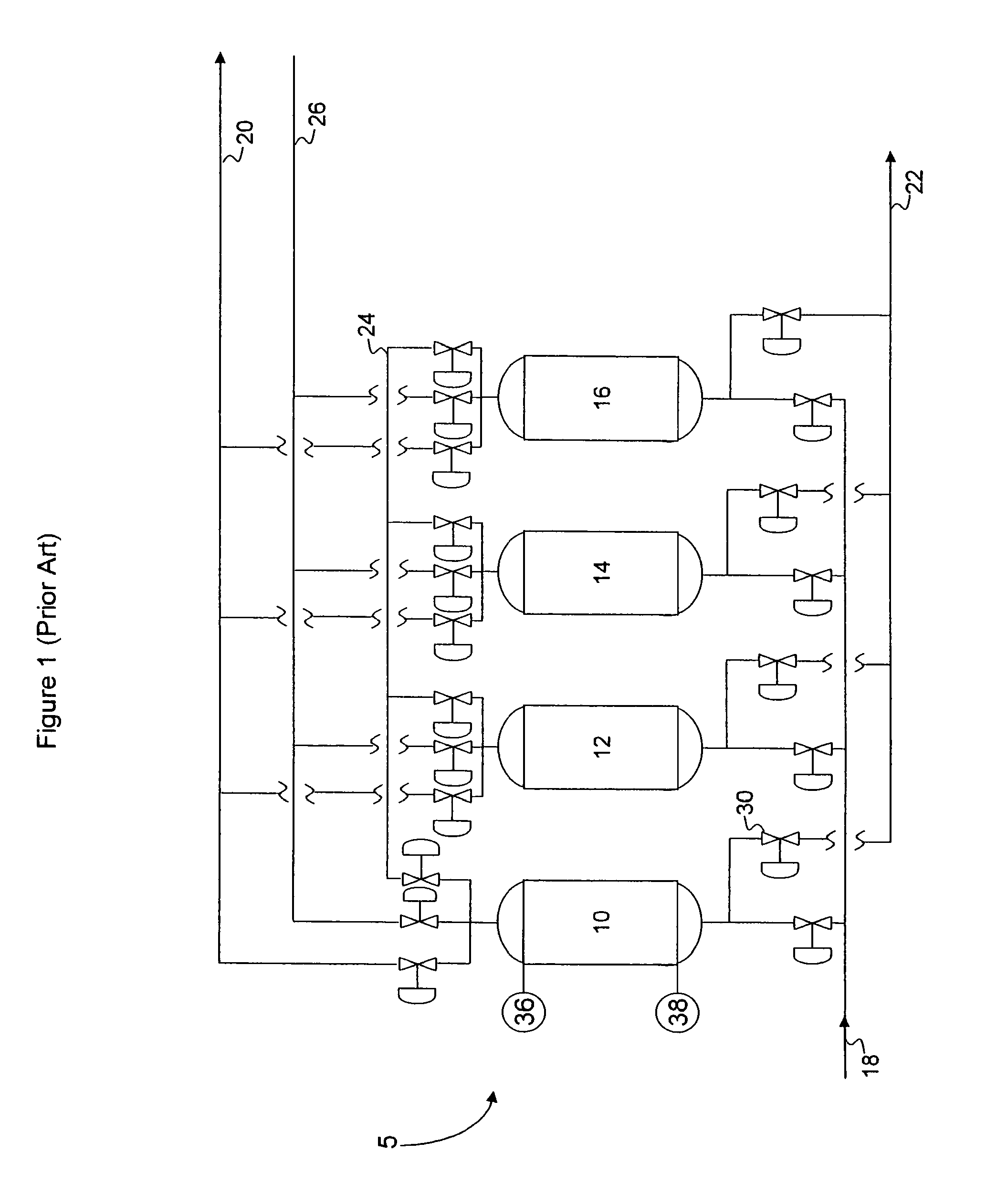 Staged blowdown of adsorbent bed