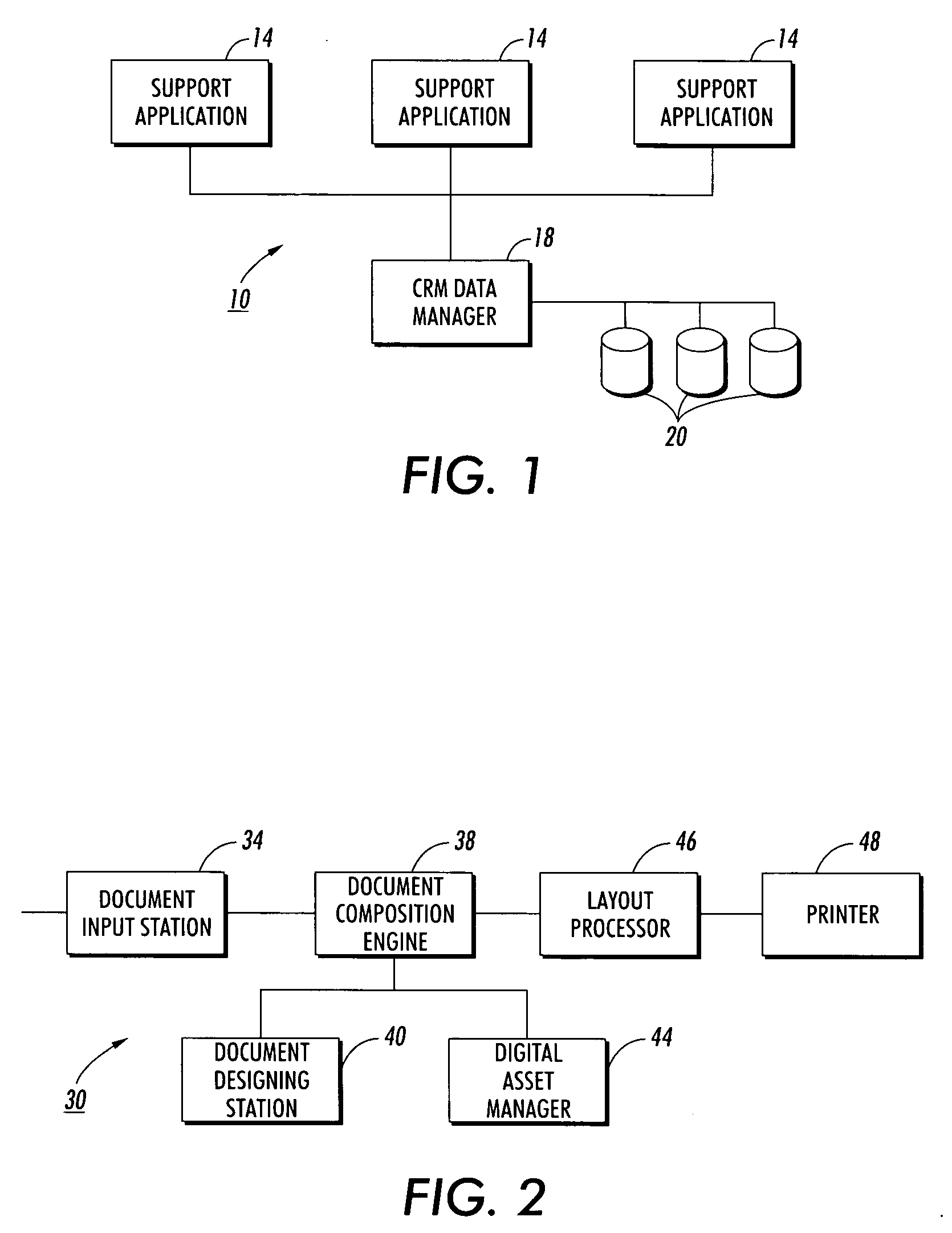 Method and system for integrated production of documents using variable data from a data management system