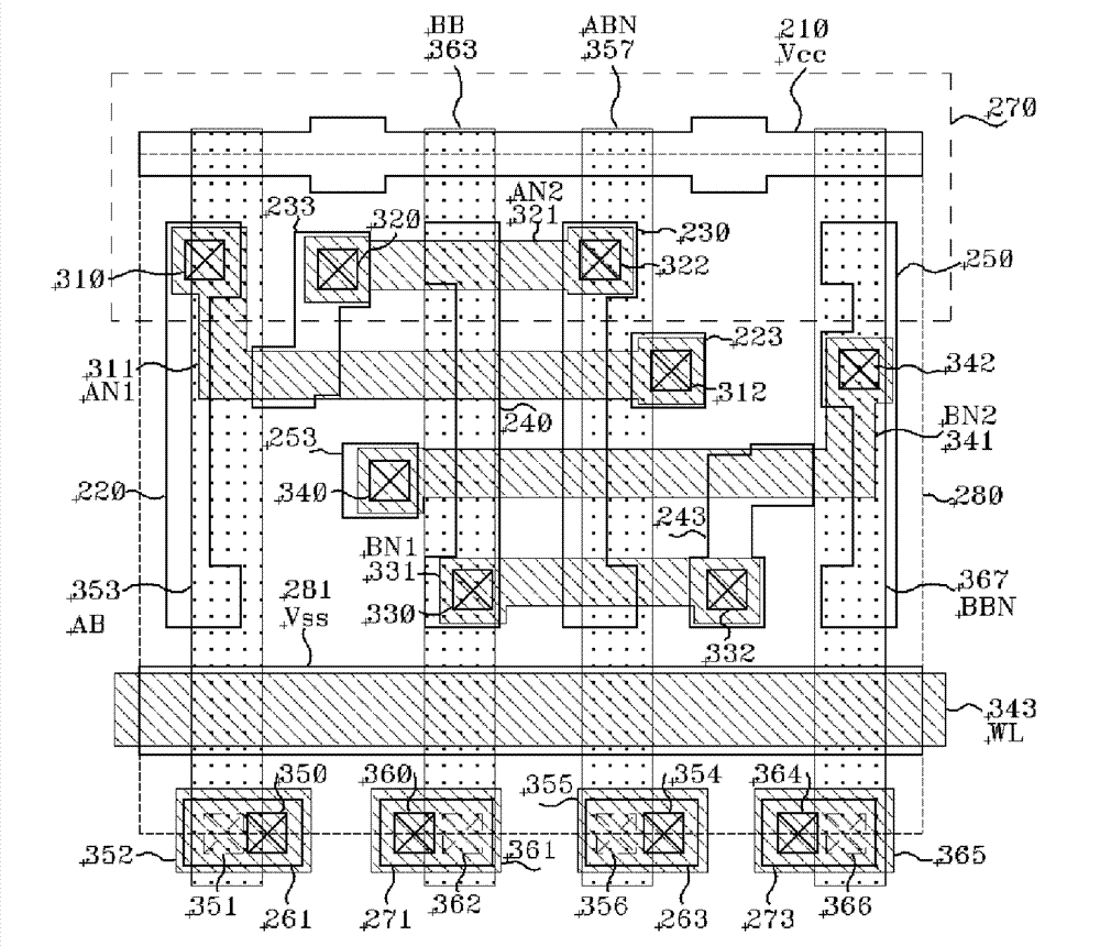 Single-event-proximity-effect-resistant static storage unit of physical space interleaving type