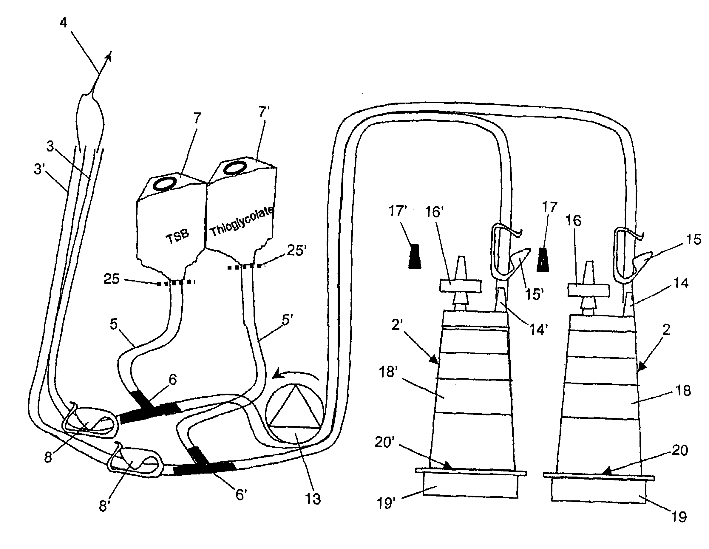 Device and method for sterility testing