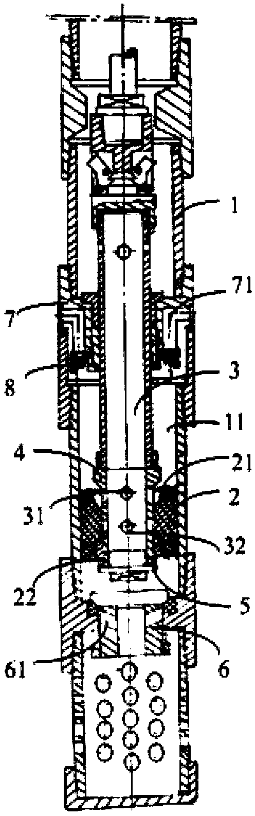 Piston type double-acting deep-well pump device