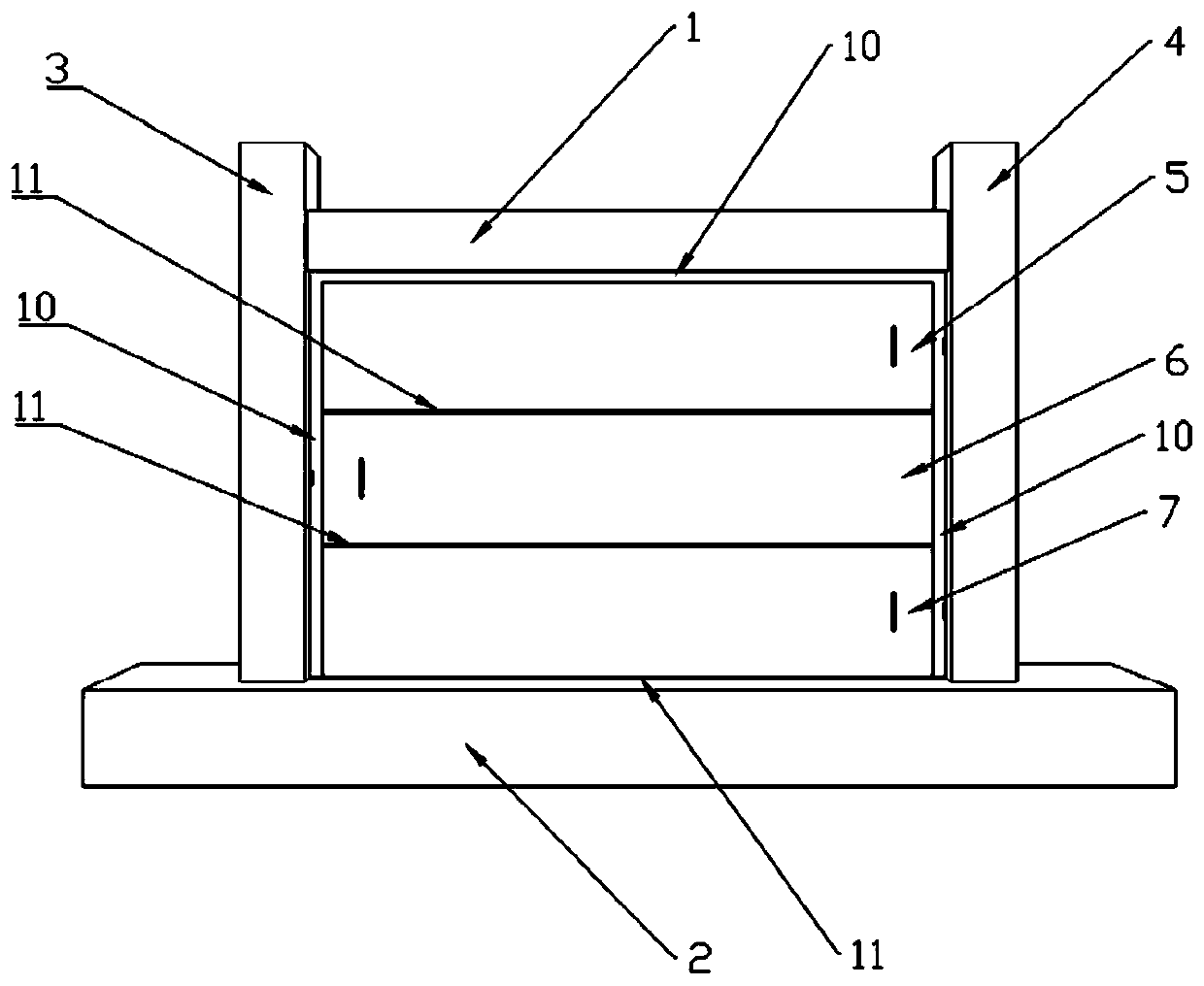 Embedded connecting structure of damping wall structure and construction method thereof