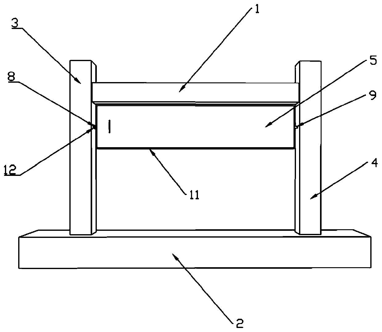 Embedded connecting structure of damping wall structure and construction method thereof