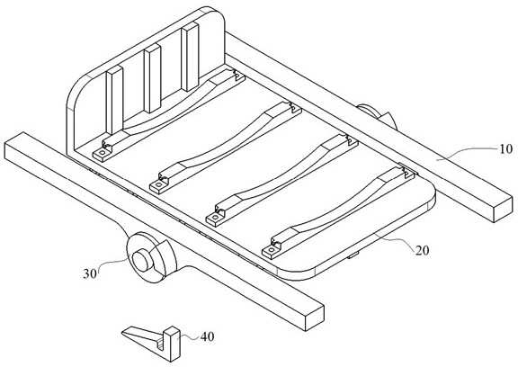 A caliper encircling coil erecting device