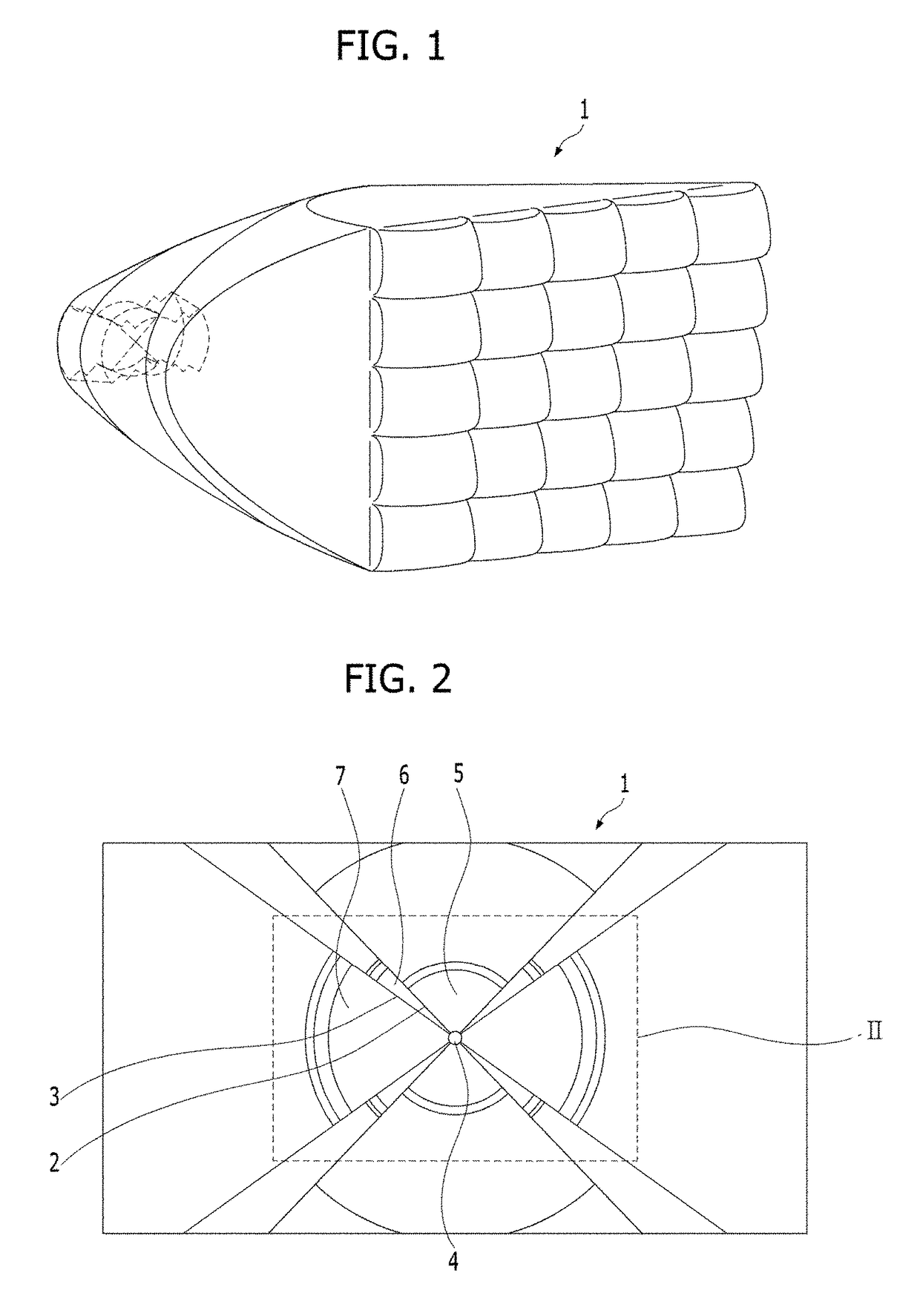 Multi-facet lens having continuous non-spherical curved portion