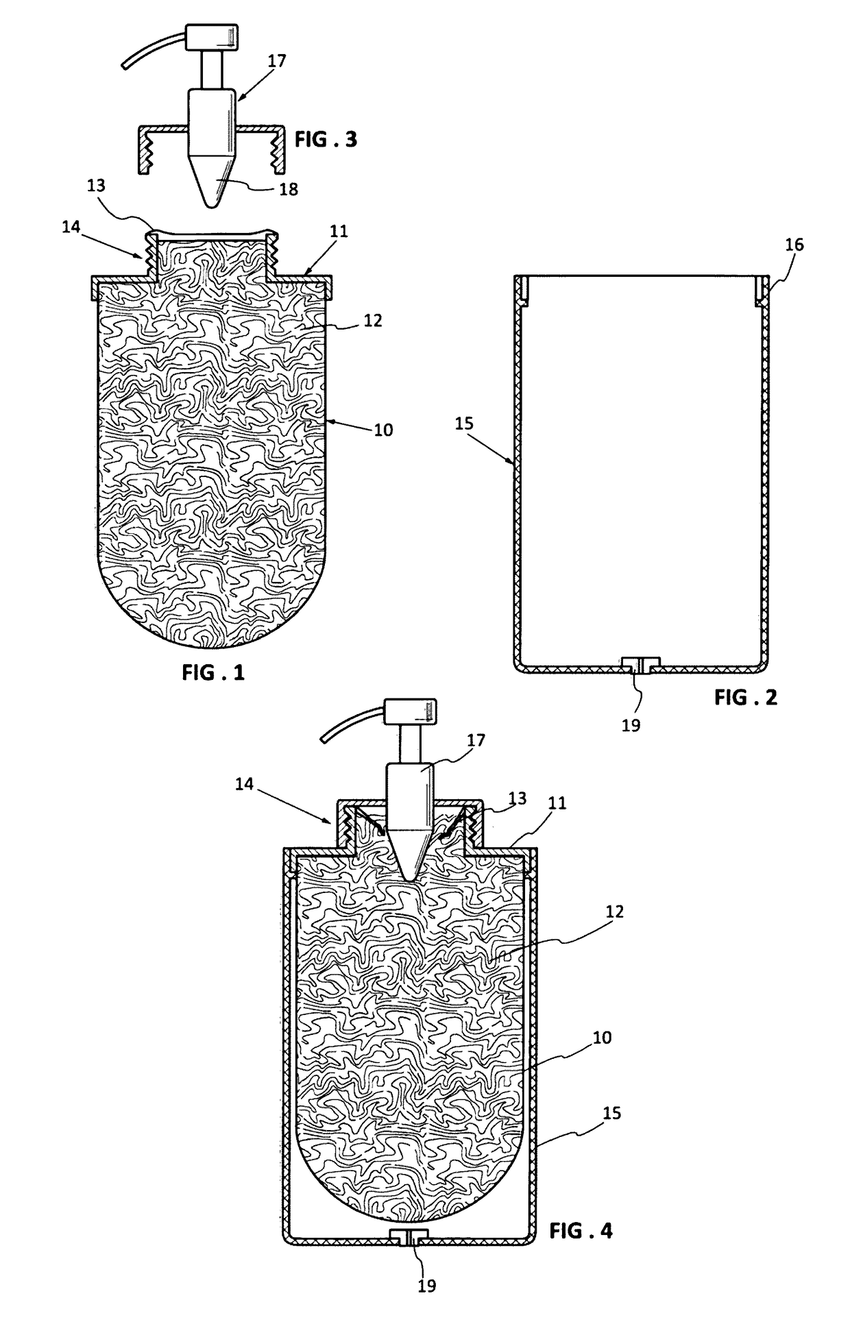 Method for processing cosmetic products under high hydrostatic pressure, products obtained and suitable container
