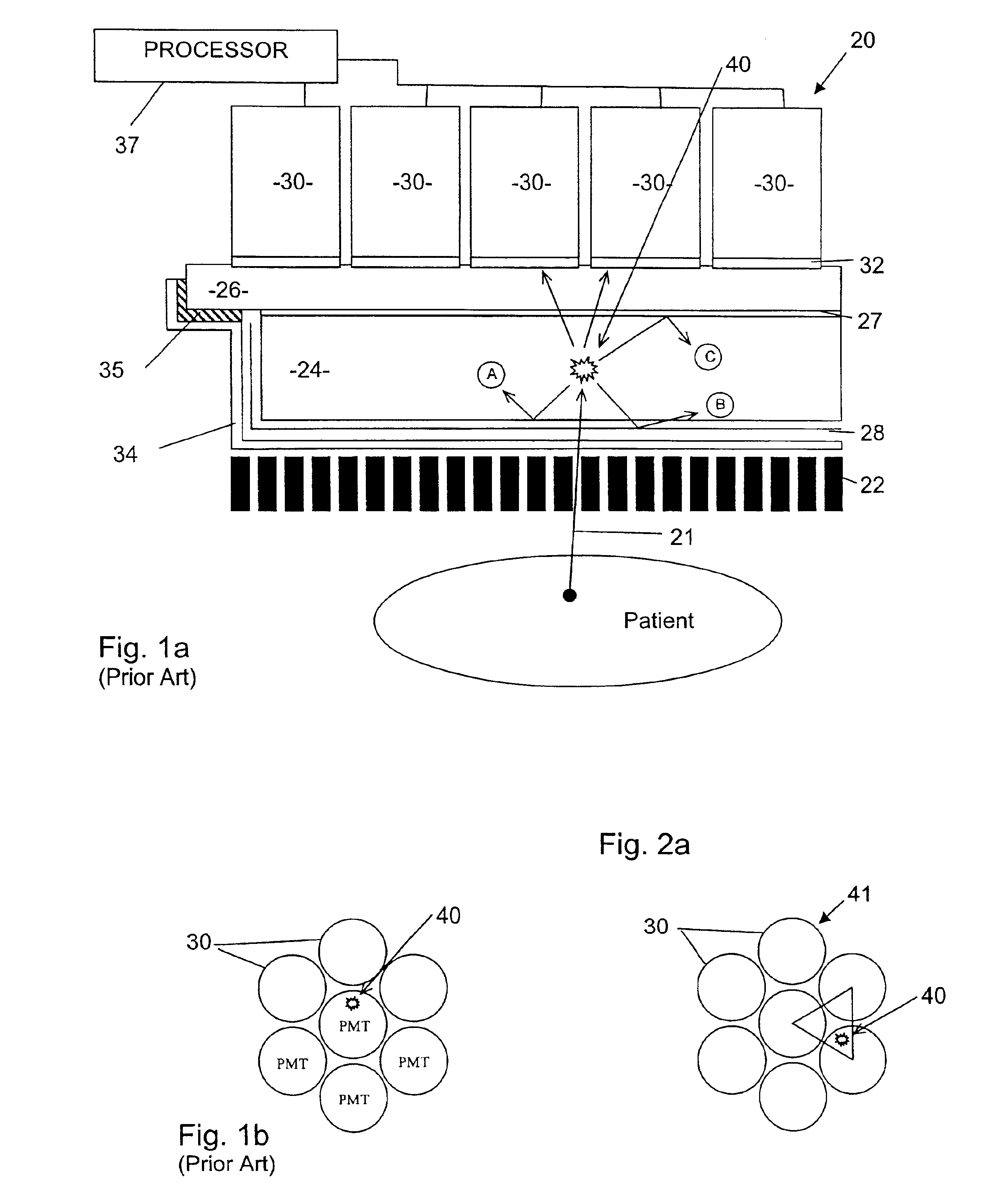 Scintillation detector, system and method providing energy and position information
