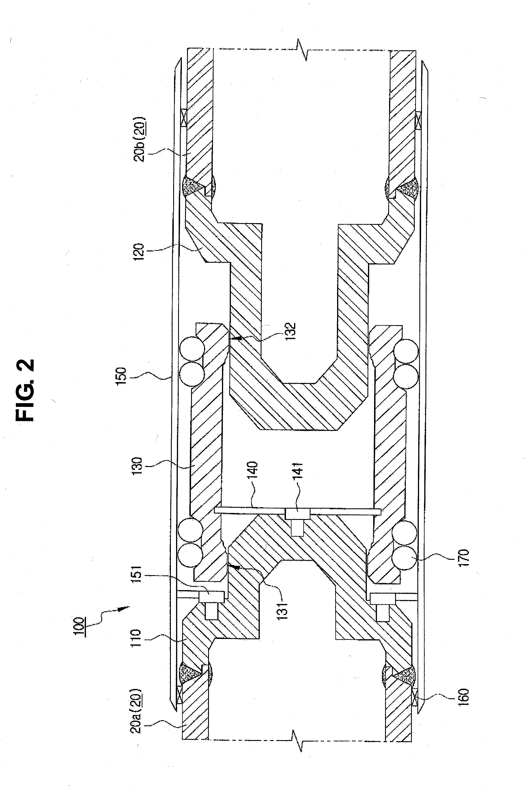 Gas insulated transmission line having improved performance of electric contact at connection parts of the conductors