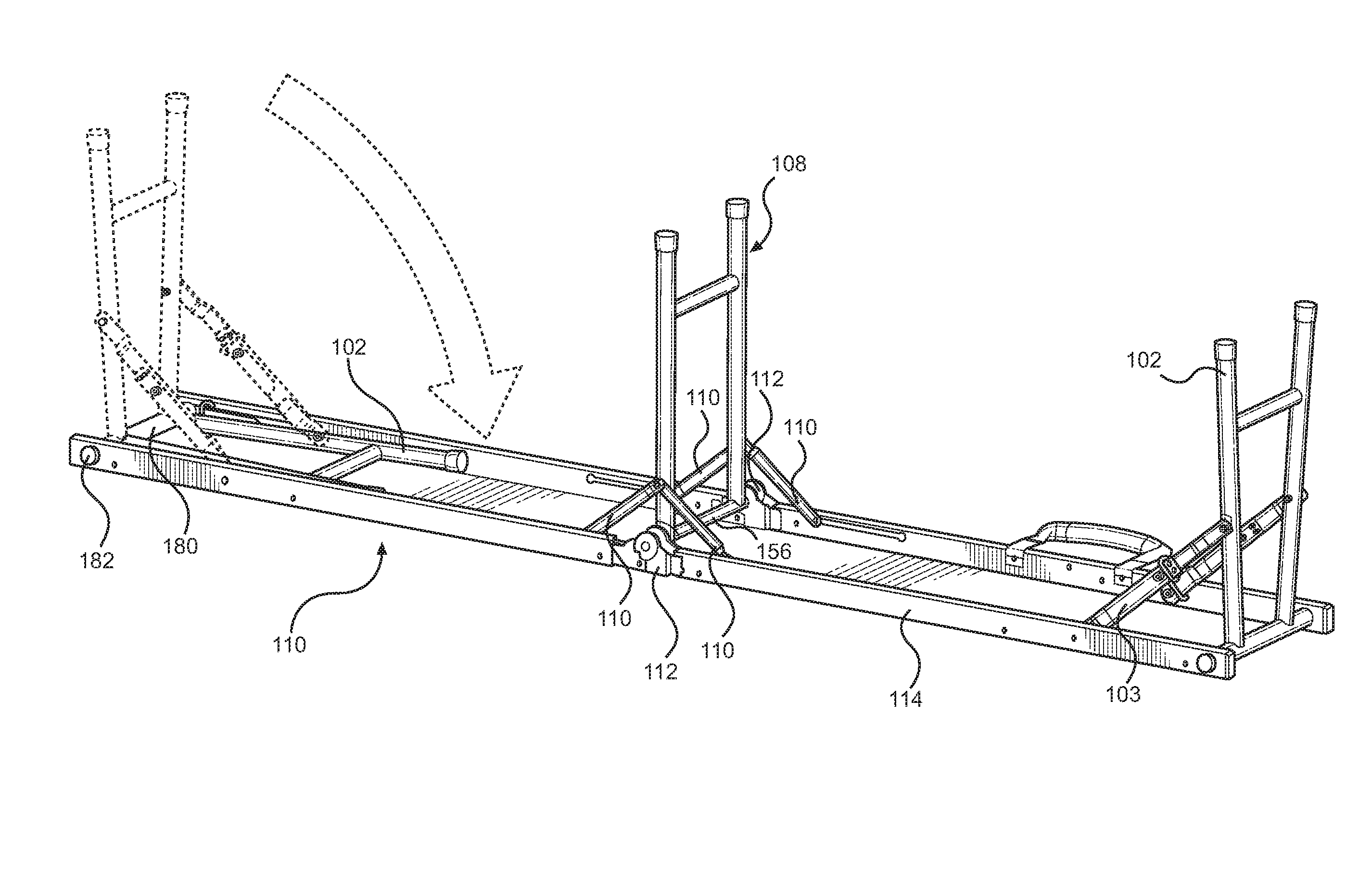 Furniture hinge and folding mechanism