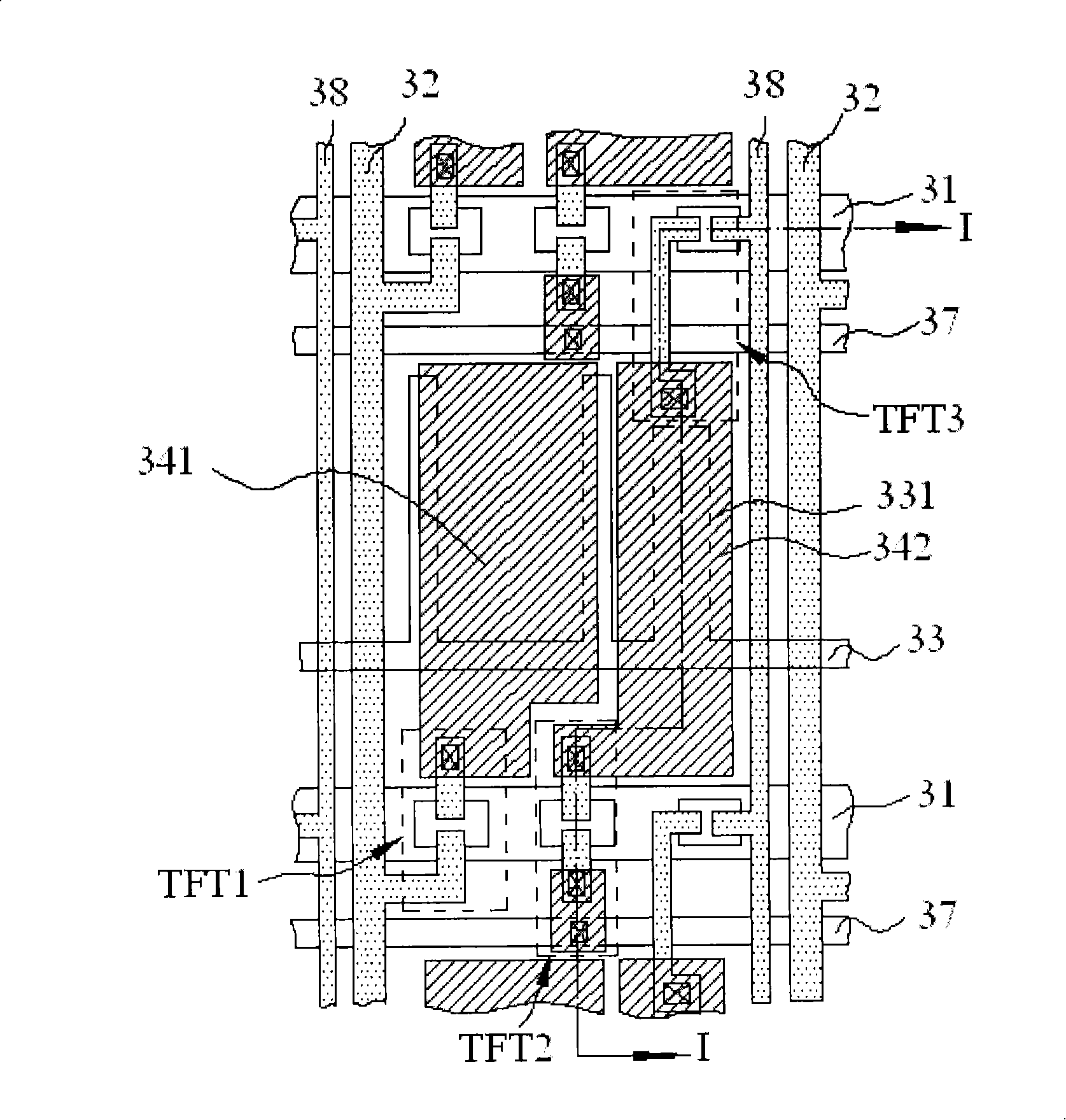 Touch control type liquid crystal display array substrates and LCD device