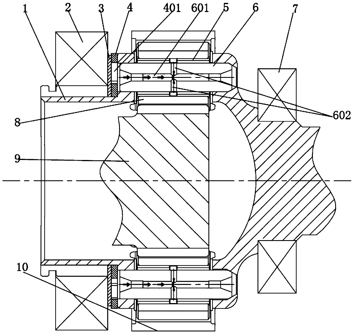 Planetary gear train bearing lubricating structure