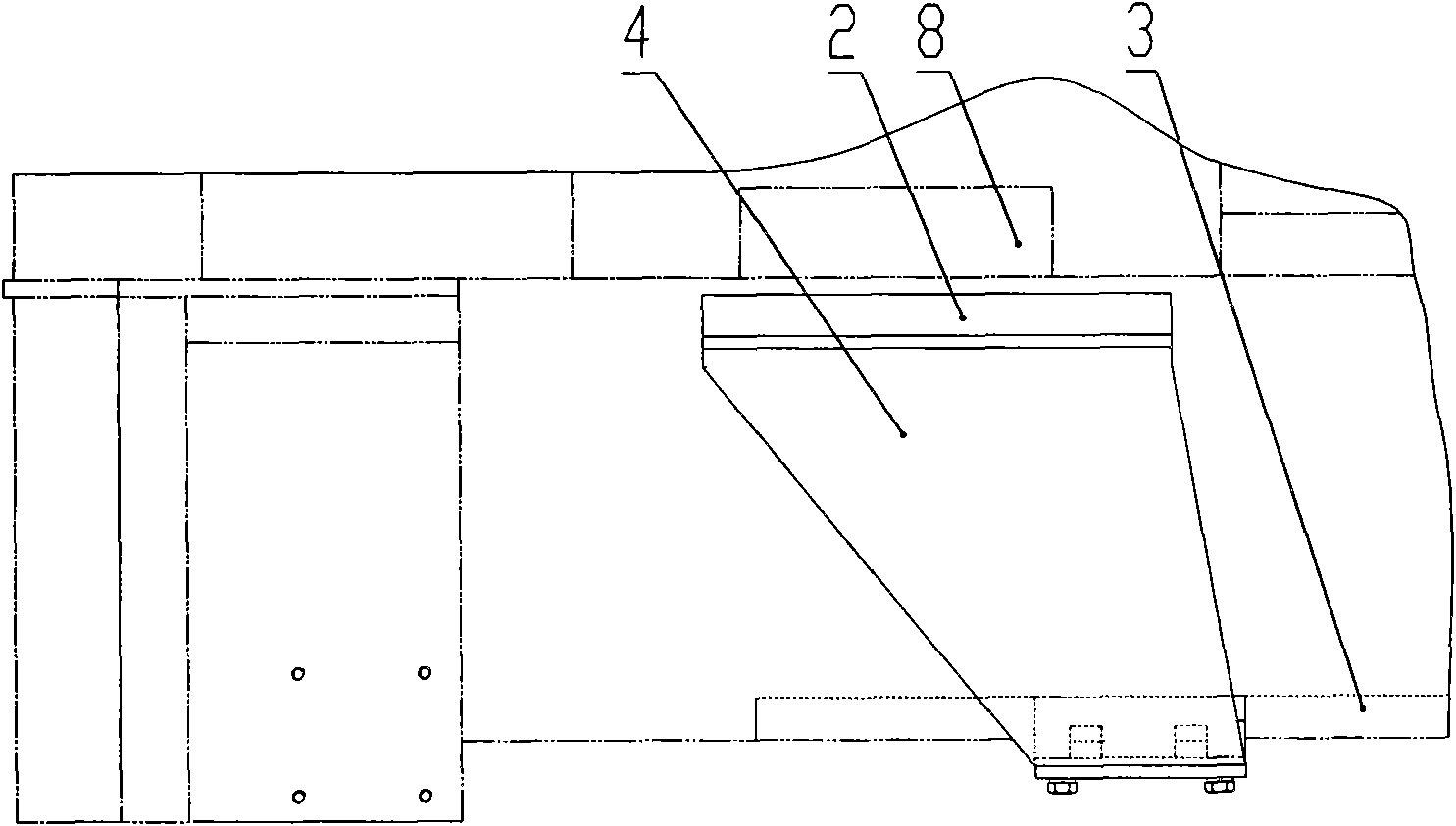 Hopper bearing device of road surface paver