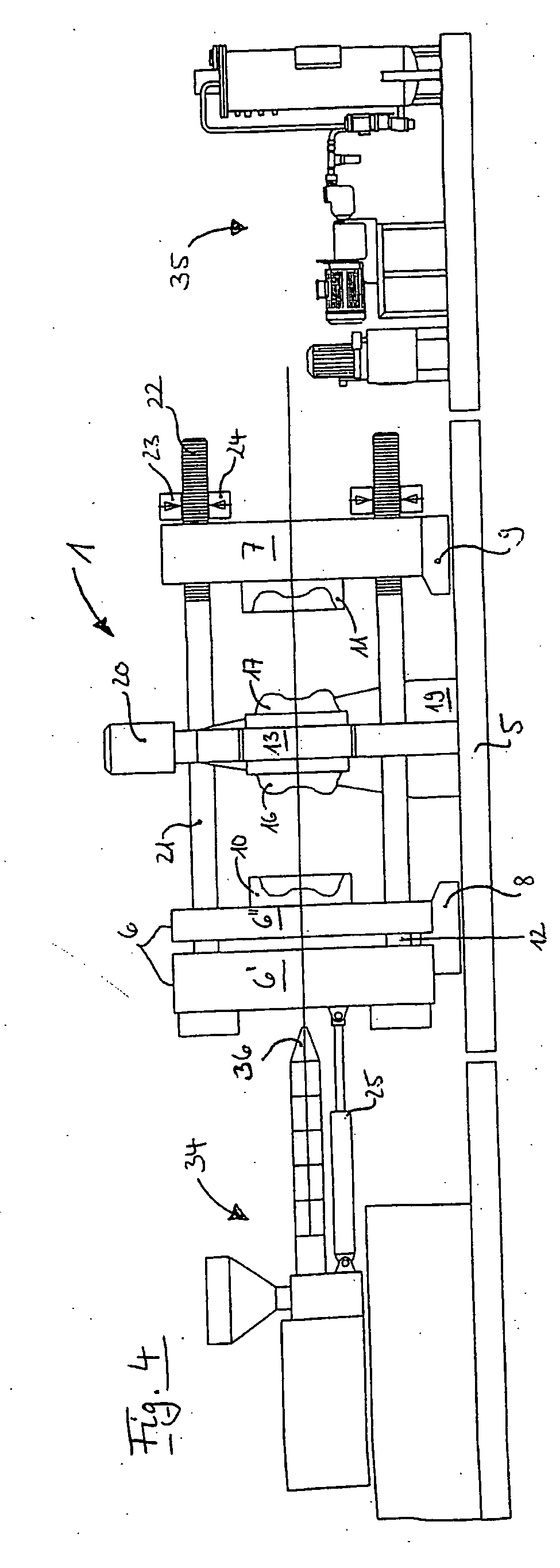 Mold closing device for an injection molding machine