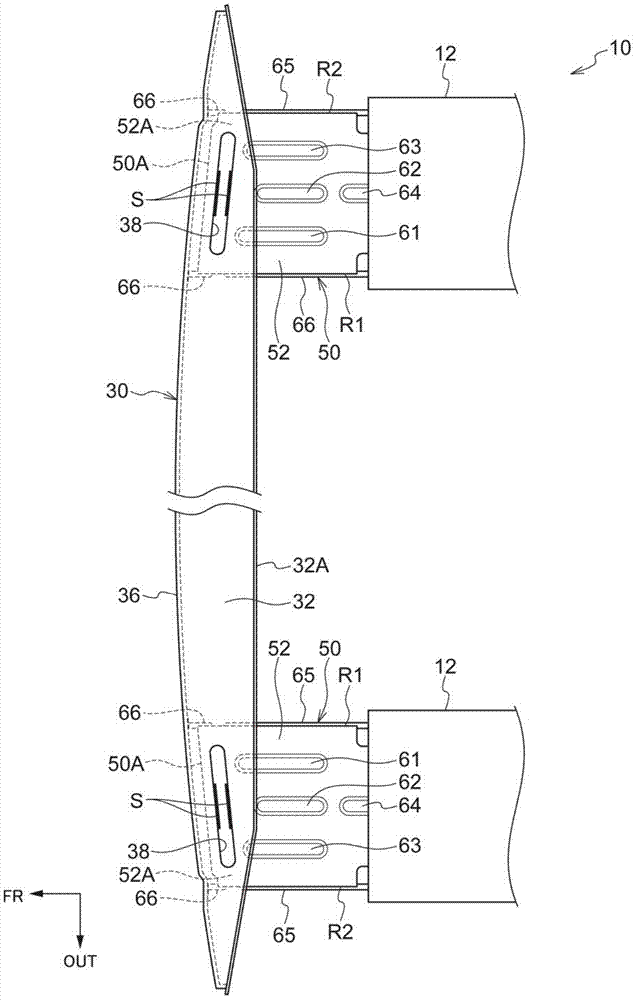 Structure for end part of vehicle