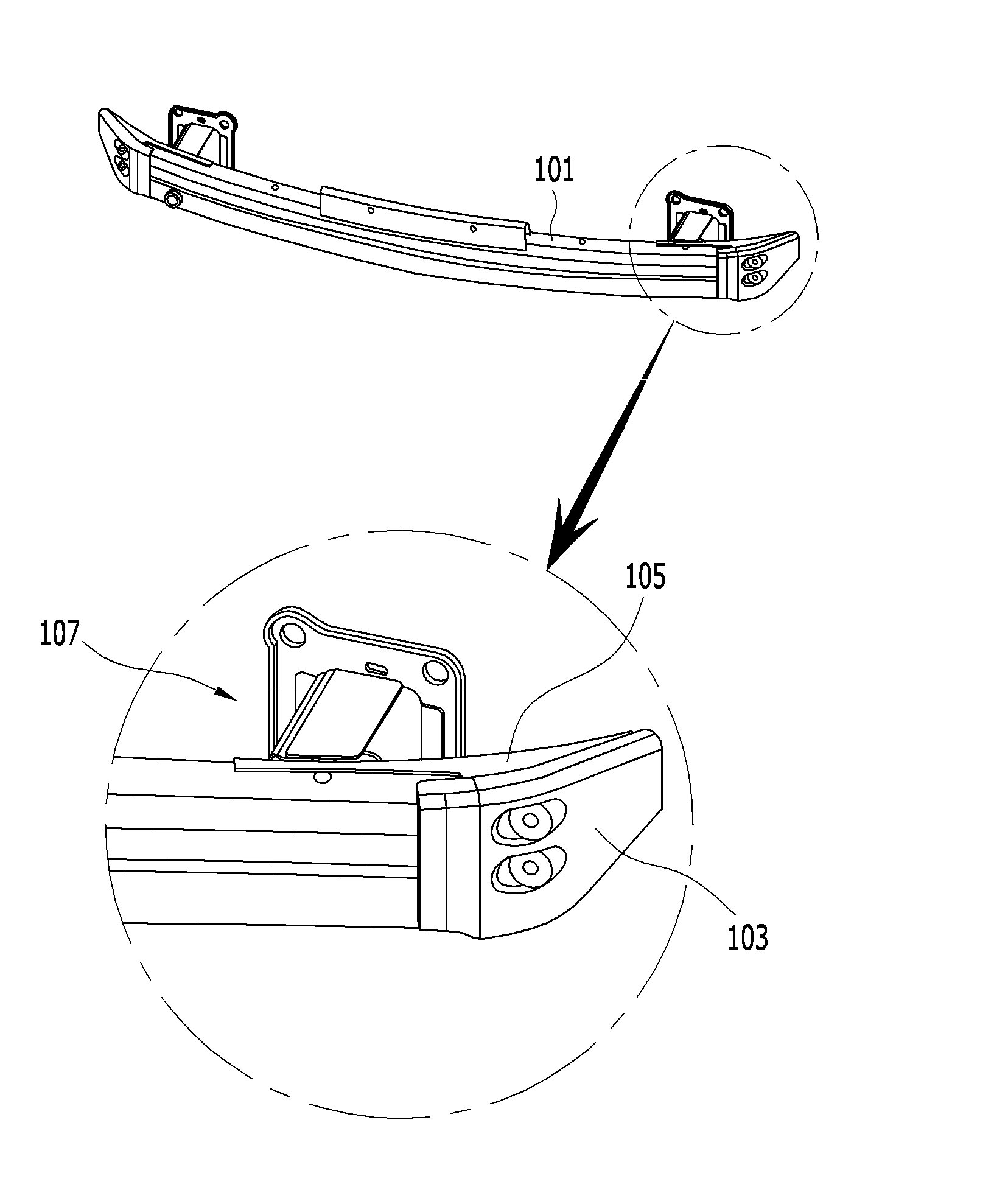 Method for manufacturing bumper beam unit for vehicle and bumper beam unit manufrctured thereby