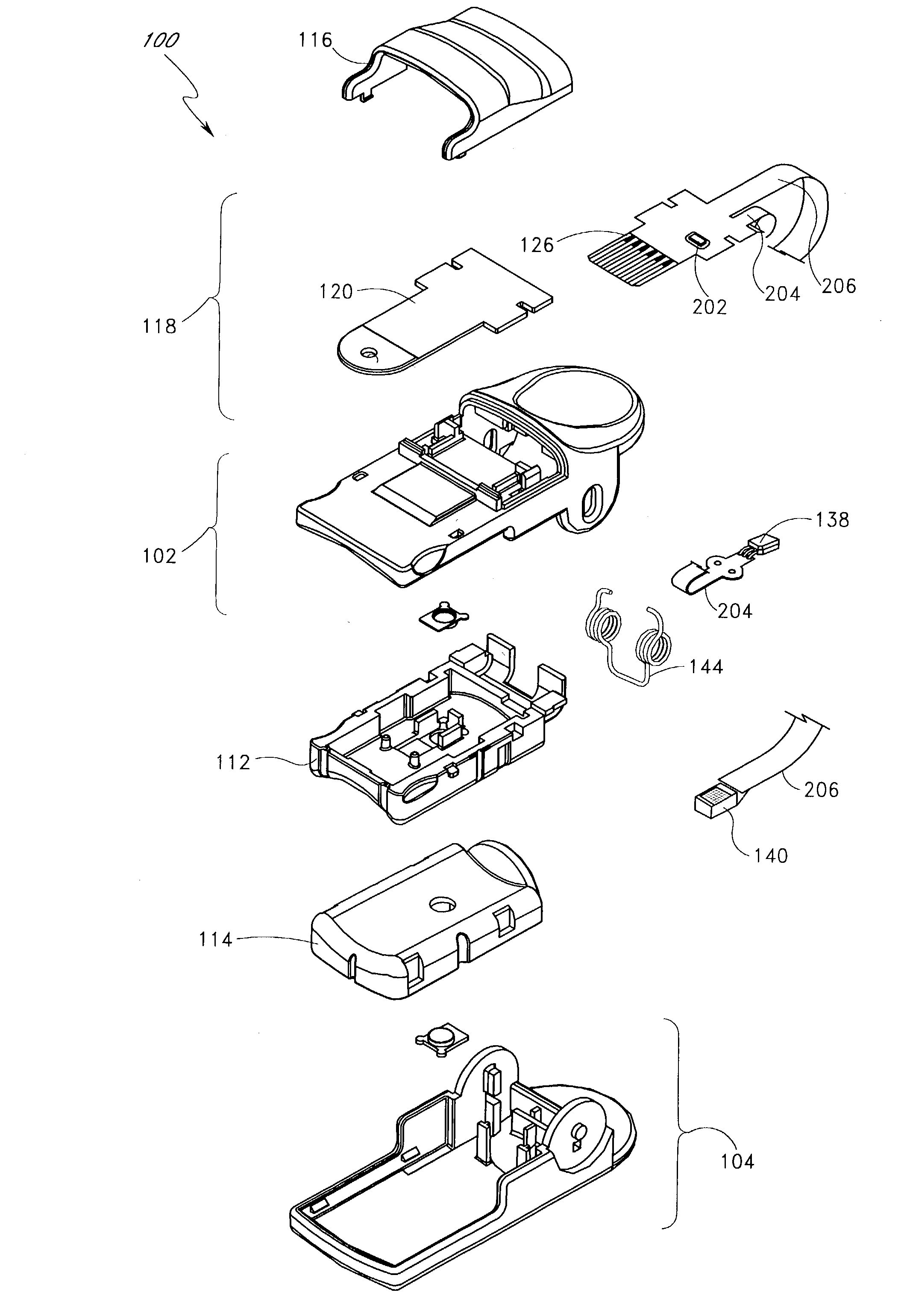 Shielded optical probe having an electrical connector