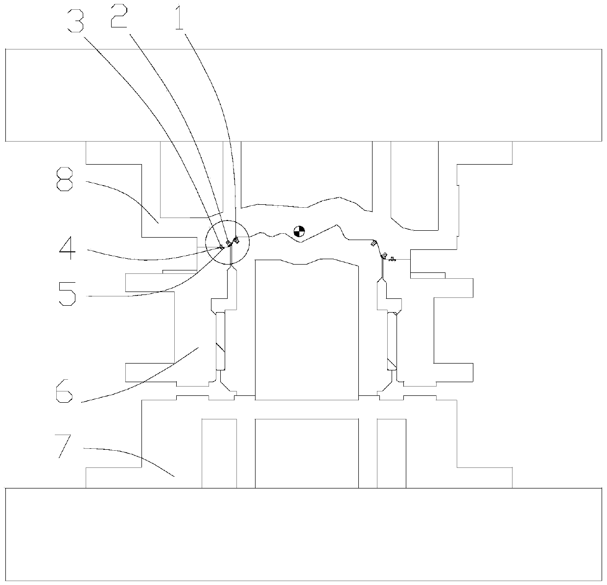 A drawing die composed of cemented carbide and gray iron