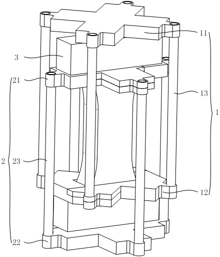 Device and method for testing tensile strength of mine filling body